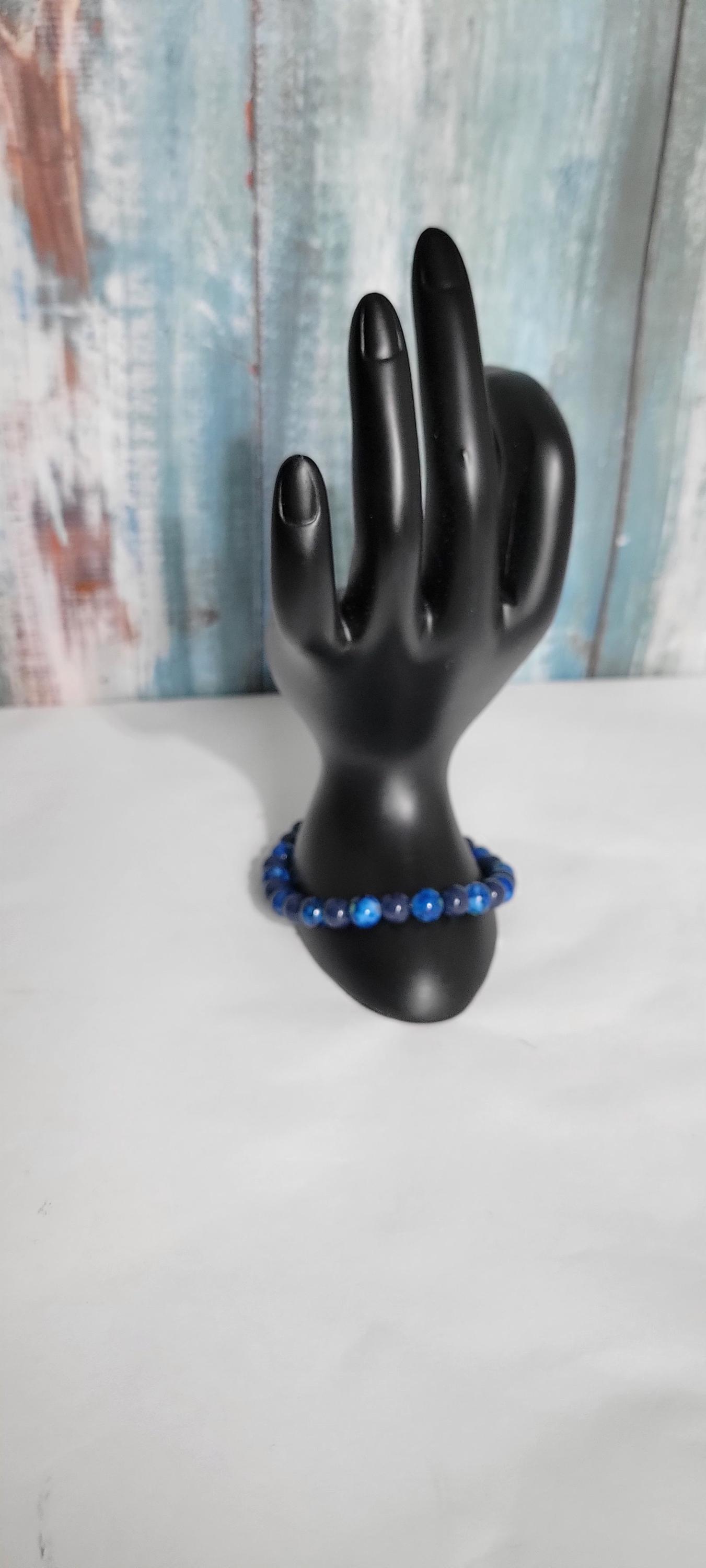 Hand crafted acrylic and glass beaded bracelet - Thumbnail 4