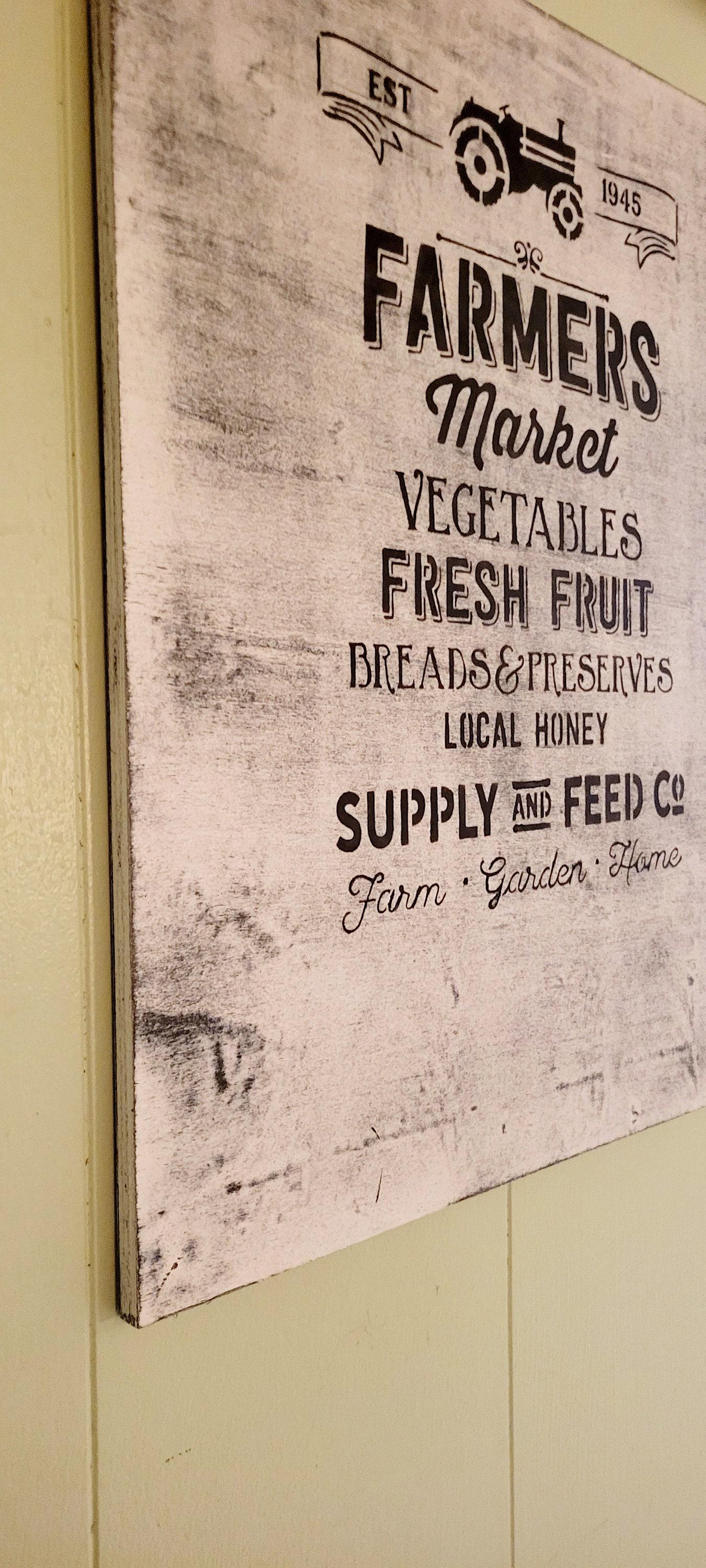 Farmhouse Farmer's Market wood sign, wall decor, wall hanging, gift, rustic, rustic decor, 16x20" - Thumbnail 3