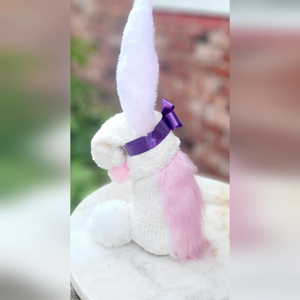 Pink and Purple Bunny Gnome Decor 15" - Thumbnail 3