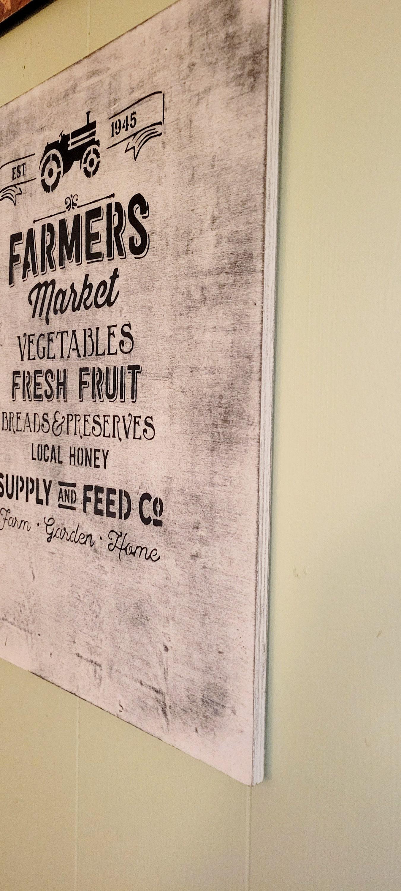 Farmhouse Farmer's Market wood sign, wall decor, wall hanging, gift, rustic, rustic decor, 16x20" - Thumbnail 2