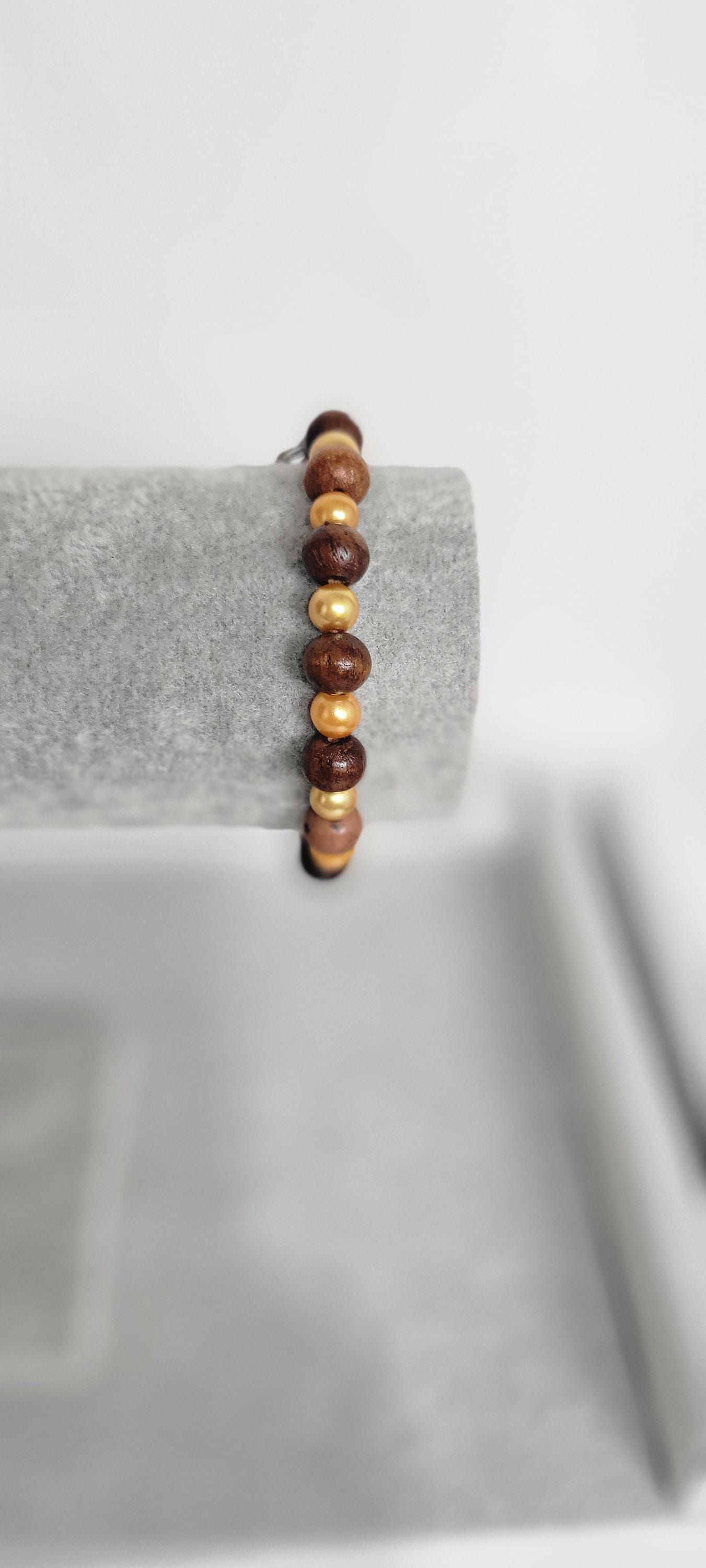 Autumn Fall glass and wood beaded pumpkin and bird charm bracelet - Thumbnail 6
