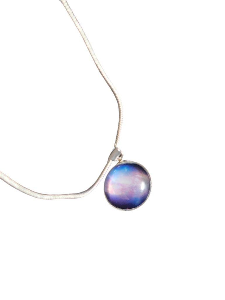 925 Sterling Silver nebula galaxy necklace - Thumbnail 3