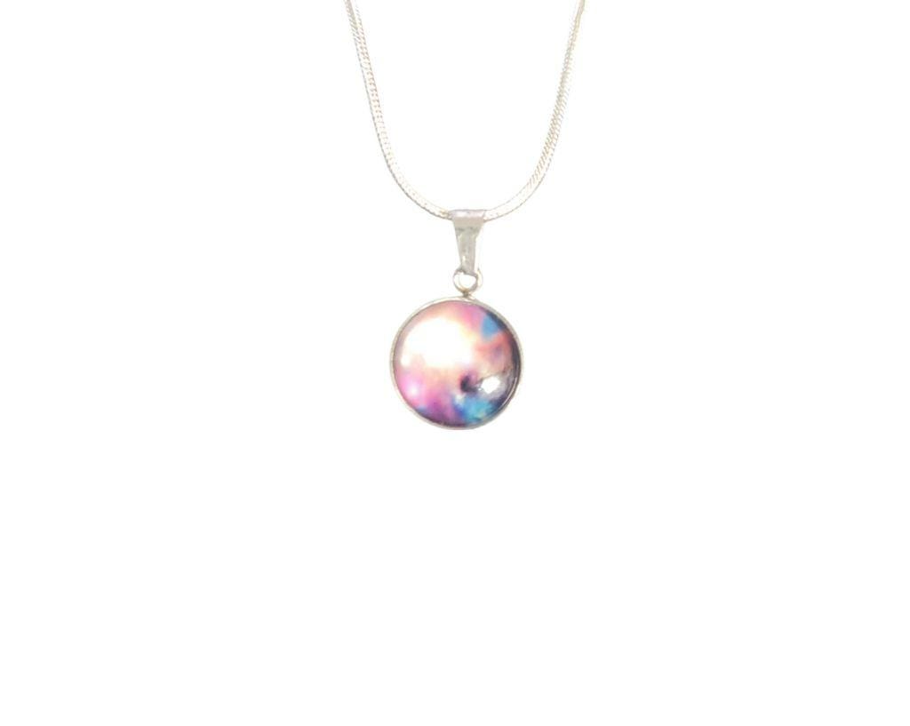 925 Sterling Silver nebula galaxy necklace - Thumbnail 3