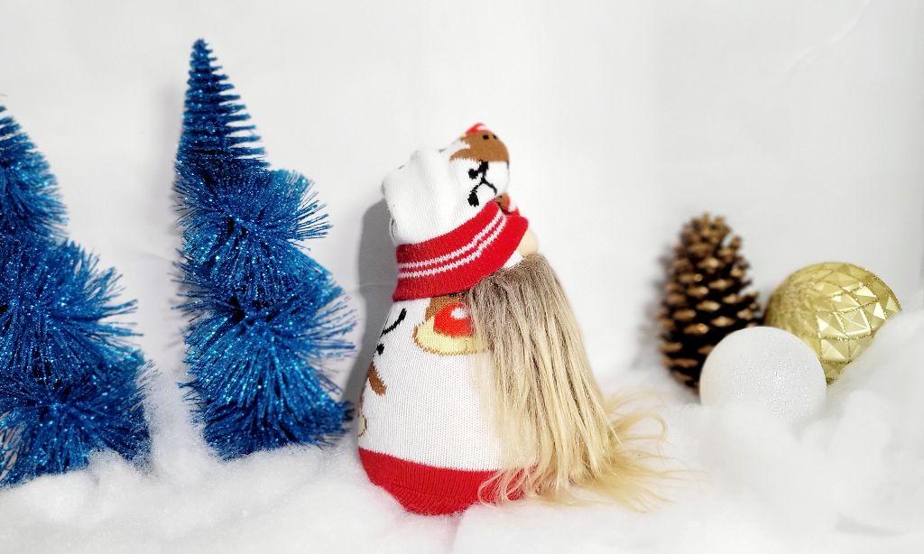 Christmas sock gnome with  reindeer hand crafted - Thumbnail 2