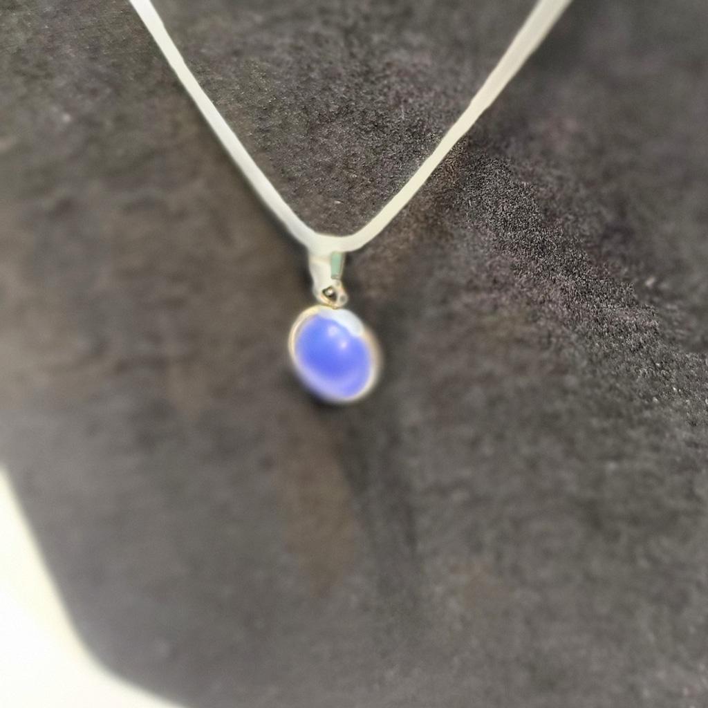 Dark blue crystal rhinestone 925 stamped sterling silver necklace - Thumbnail 4