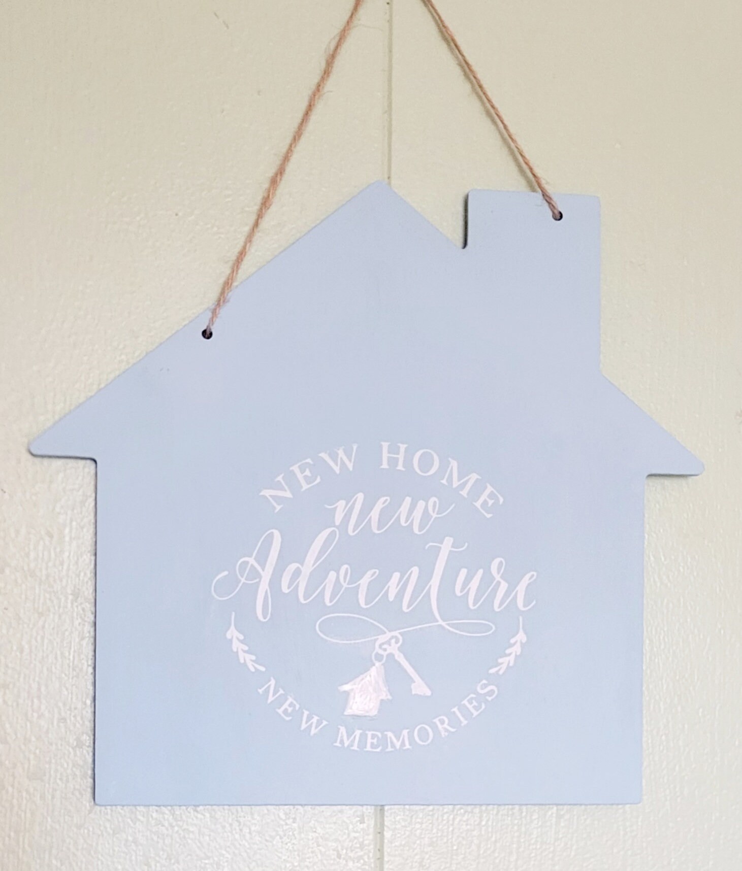 New Home New Adventures New Memories wall signhandpainted wall art sign, housewarming gift - Thumbnail 2