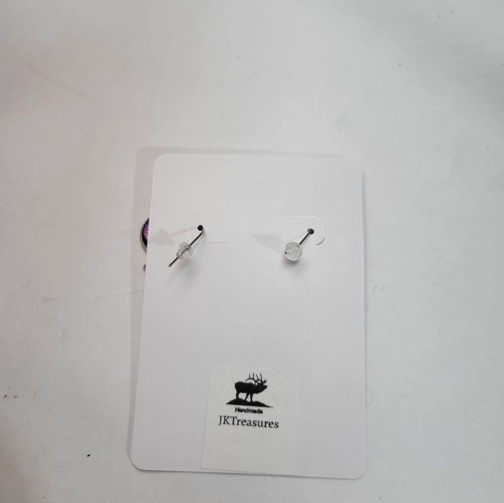 Star abstract cabochon dangle drop earrings - Thumbnail 4