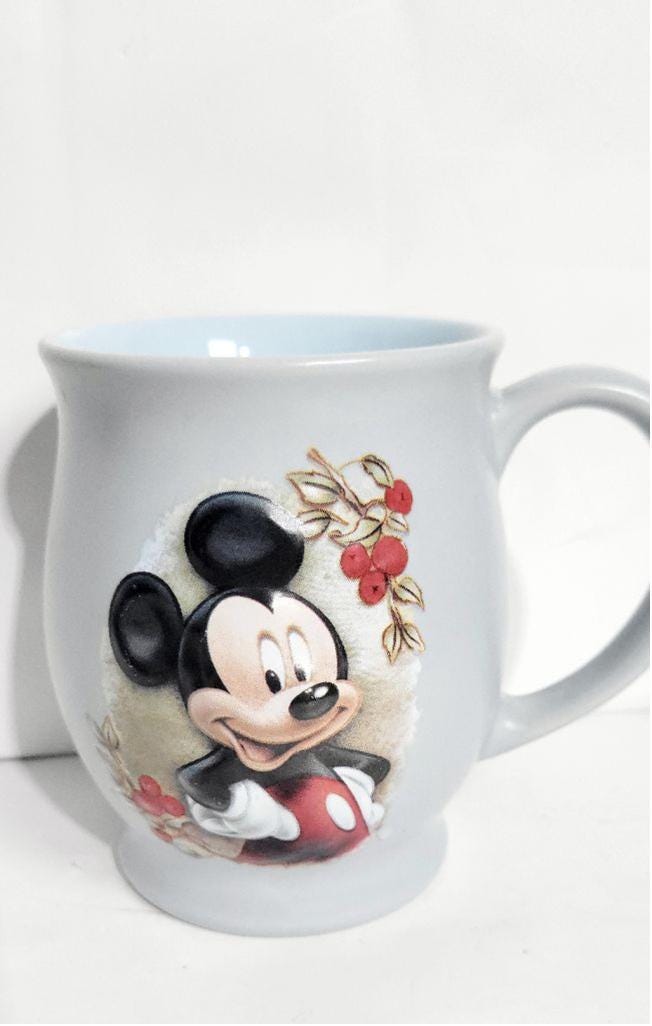 Vintage Disney Mickey Mouse 16 oz Mug Grey Light Blue - Thumbnail 3