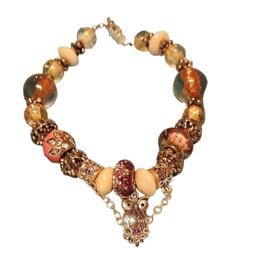 Hand Crafted Beaded bracelet 8 1/2" - Thumbnail 7