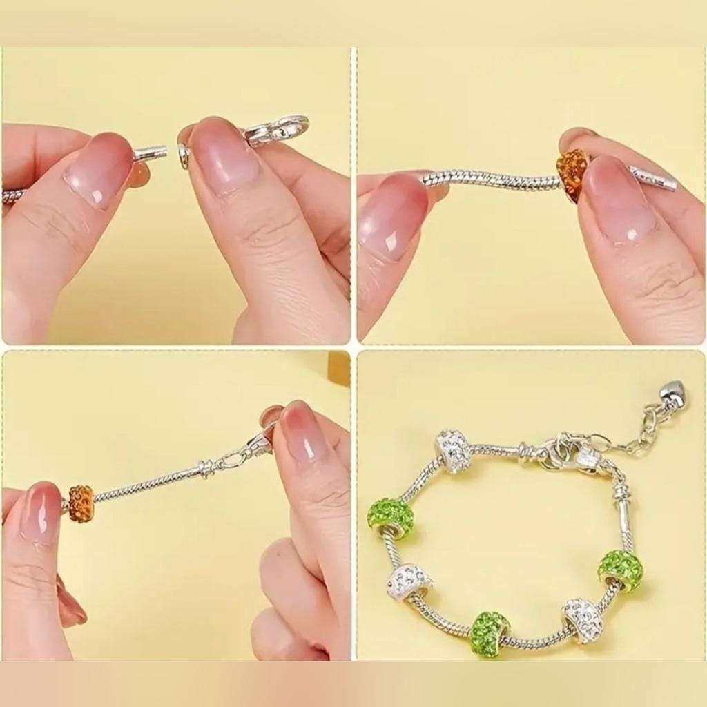 European Style Charmed Bracelet 7" - Thumbnail 7