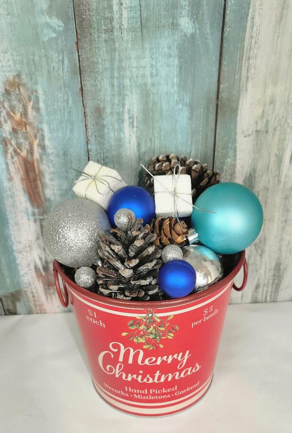 Ashland Christmas Decorative Centerpiece Container - Thumbnail 2