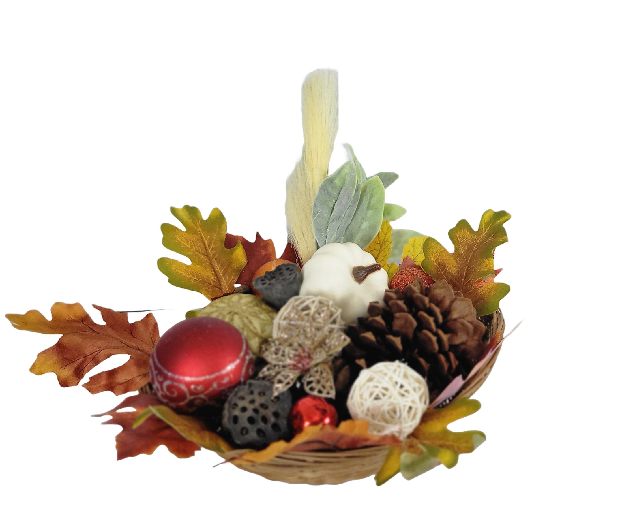 Handcrafted Festive Autumn Decorative Basket table decor centerpiece - Thumbnail 3