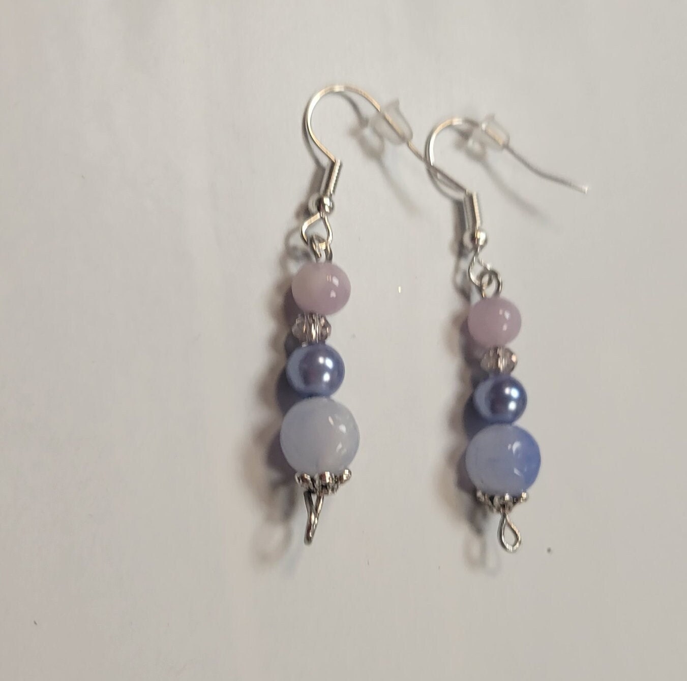 Glass bead hook drop pierced earrings - Thumbnail 2