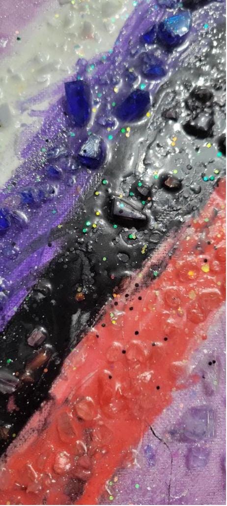 8x8 Canvas resin geode painting hand crafted - Thumbnail 6