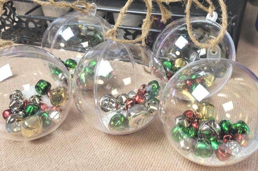 Jingle bells ball ornaments set of 5 - Thumbnail 3