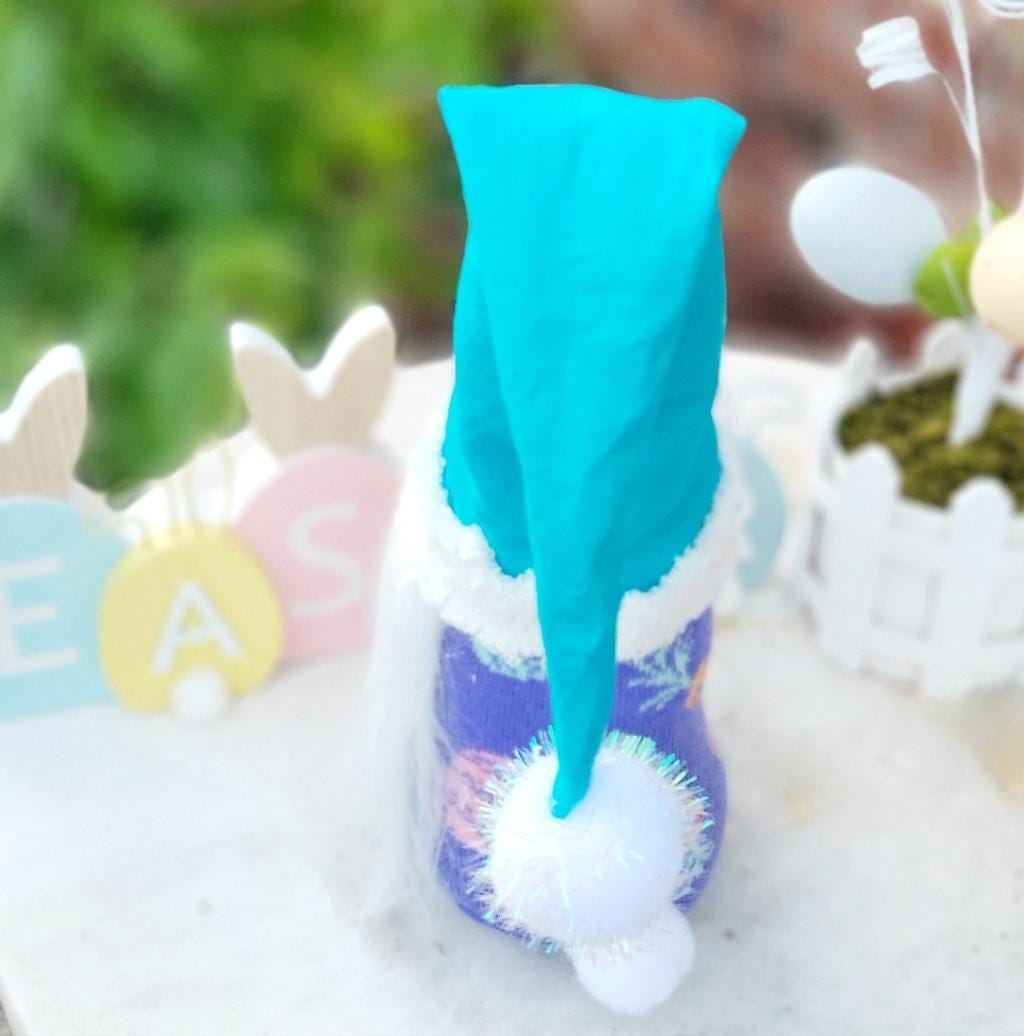 Purple Pink, Green, and White Easter Egg Gnome Decor - Thumbnail 3