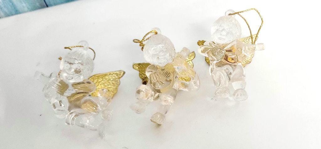 Vintage acrylic cherub angel ornaments - Thumbnail 7