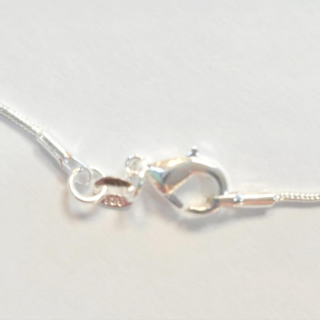 Purple crystal Sea Glass rhinestone 925 stamped sterling silver necklace - Thumbnail 4