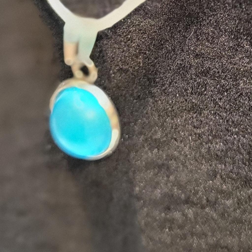 Light blue crystal rhinestone 925 stamped sterling silver necklace - Thumbnail 3