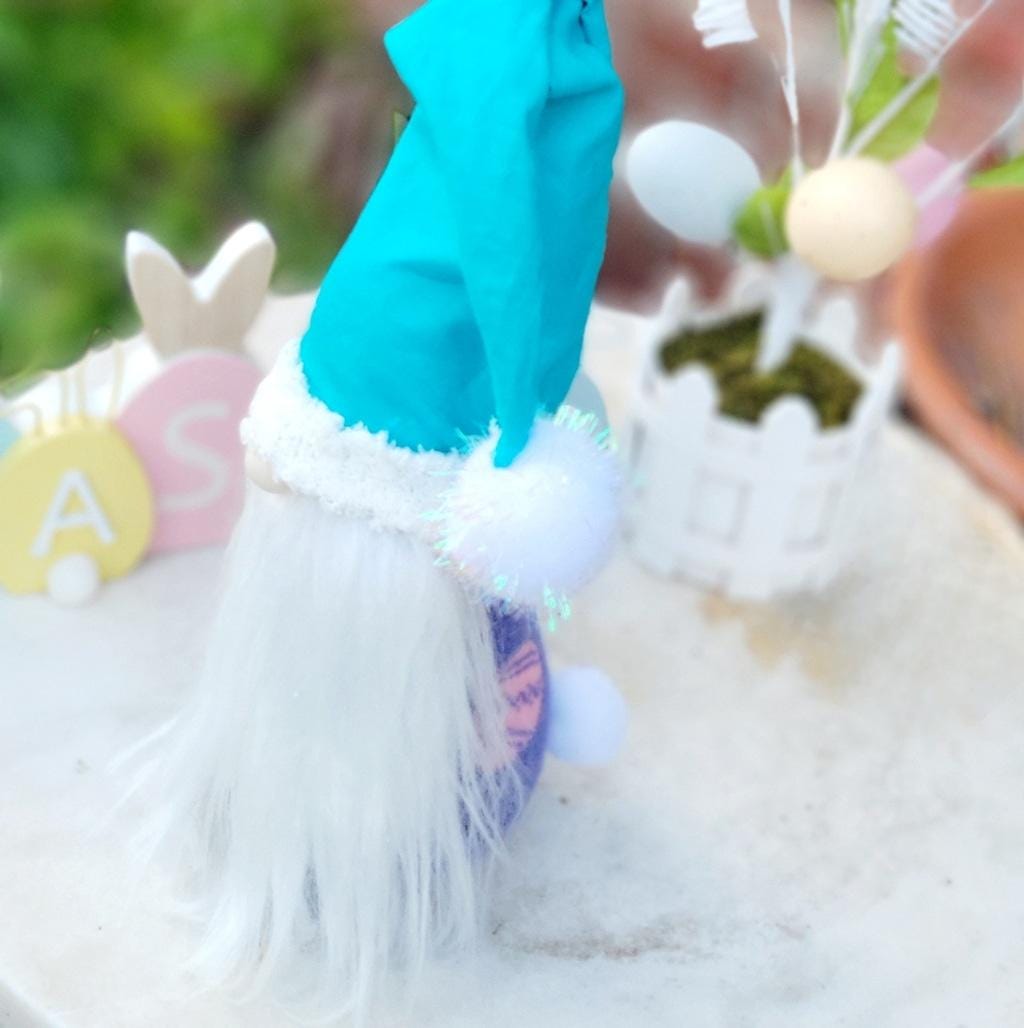 Purple Pink, Green, and White Easter Egg Gnome Decor - Thumbnail 5