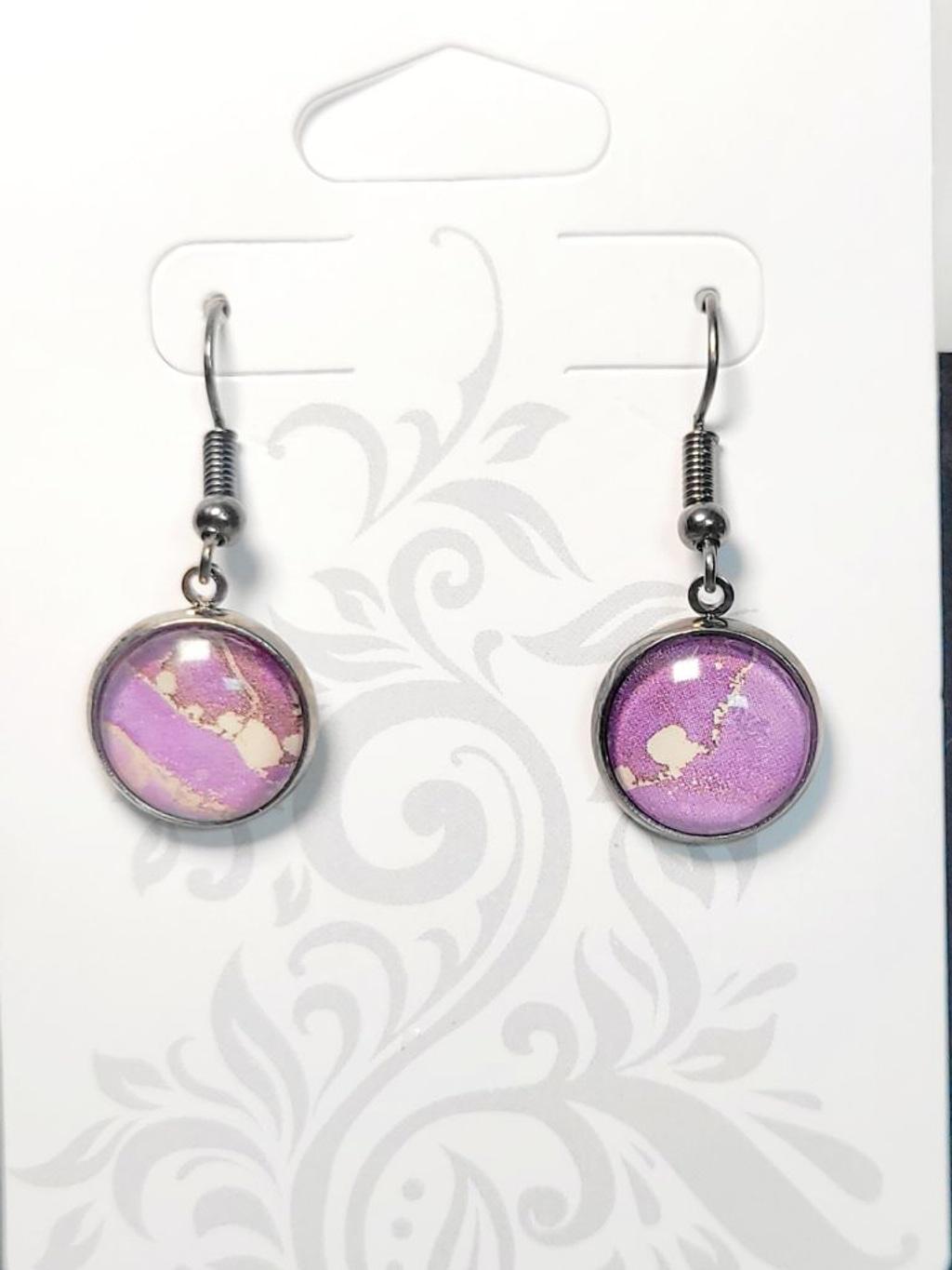 Artisanal marbled dangle drop earrings