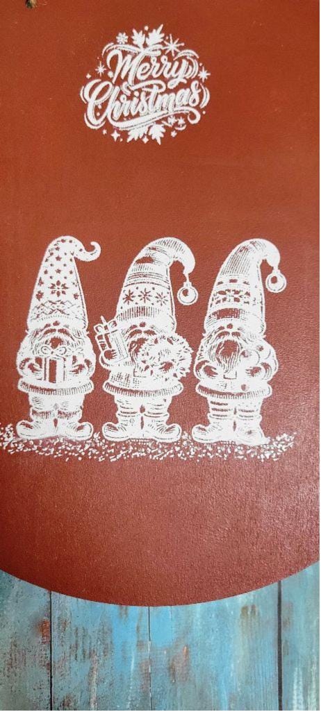 Hand painted Merry Christmas wall hanging art decor - Thumbnail 4