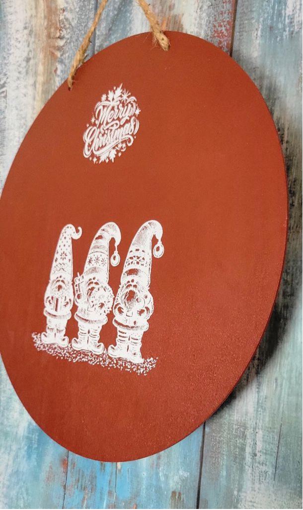 Hand painted Merry Christmas wall hanging art decor - Thumbnail 3