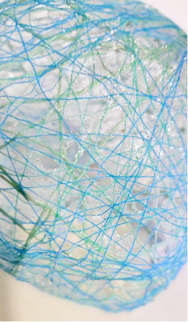 Hand crafted Wrapped thread orb light table decor - Thumbnail 4