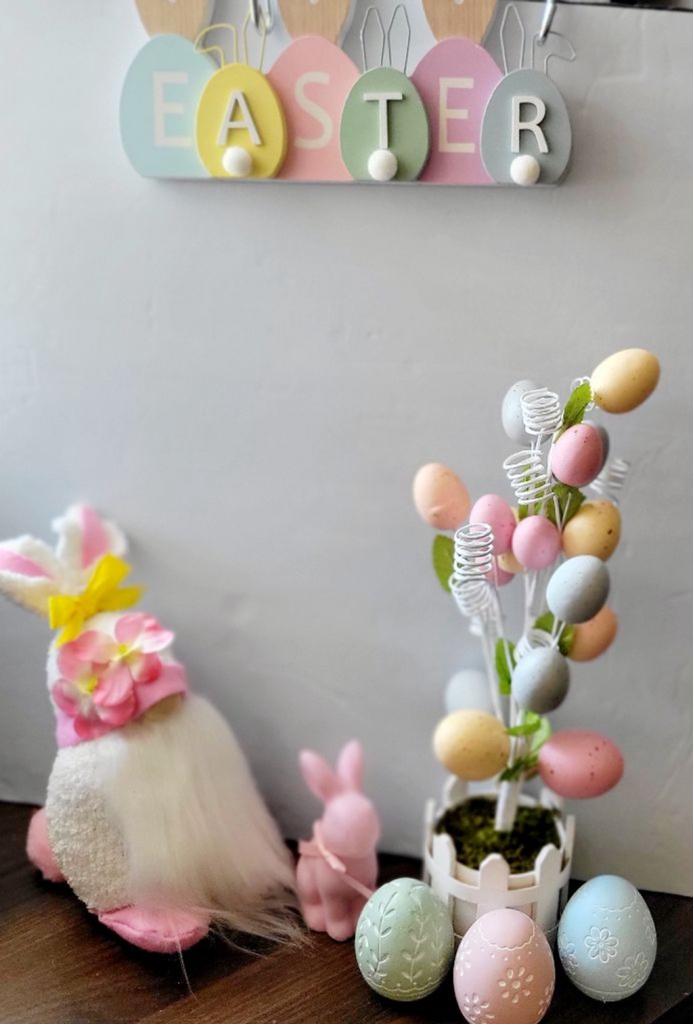 Pink Plumeria Flower Easter Bunnyy Spring Time Gnome