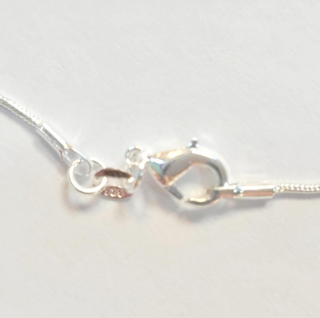 Sea Blue crystal Sea Glass rhinestone 925 stamped sterling silver necklace - Thumbnail 4