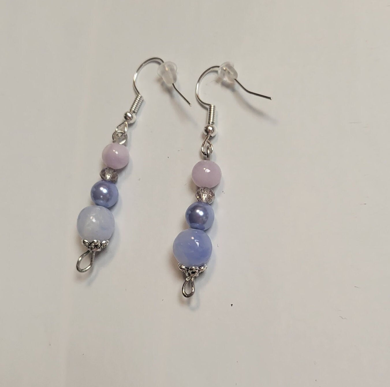 Glass bead hook drop pierced earrings - Thumbnail 3