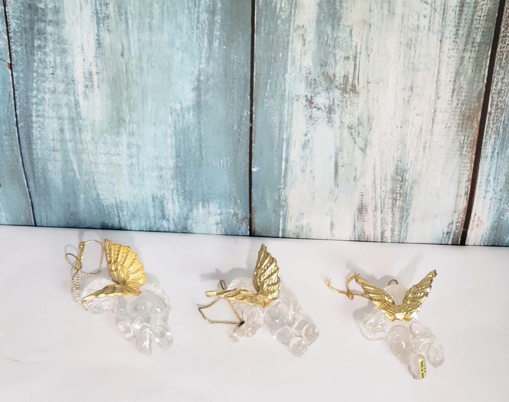 Vintage acrylic cherub angel ornaments - Thumbnail 4