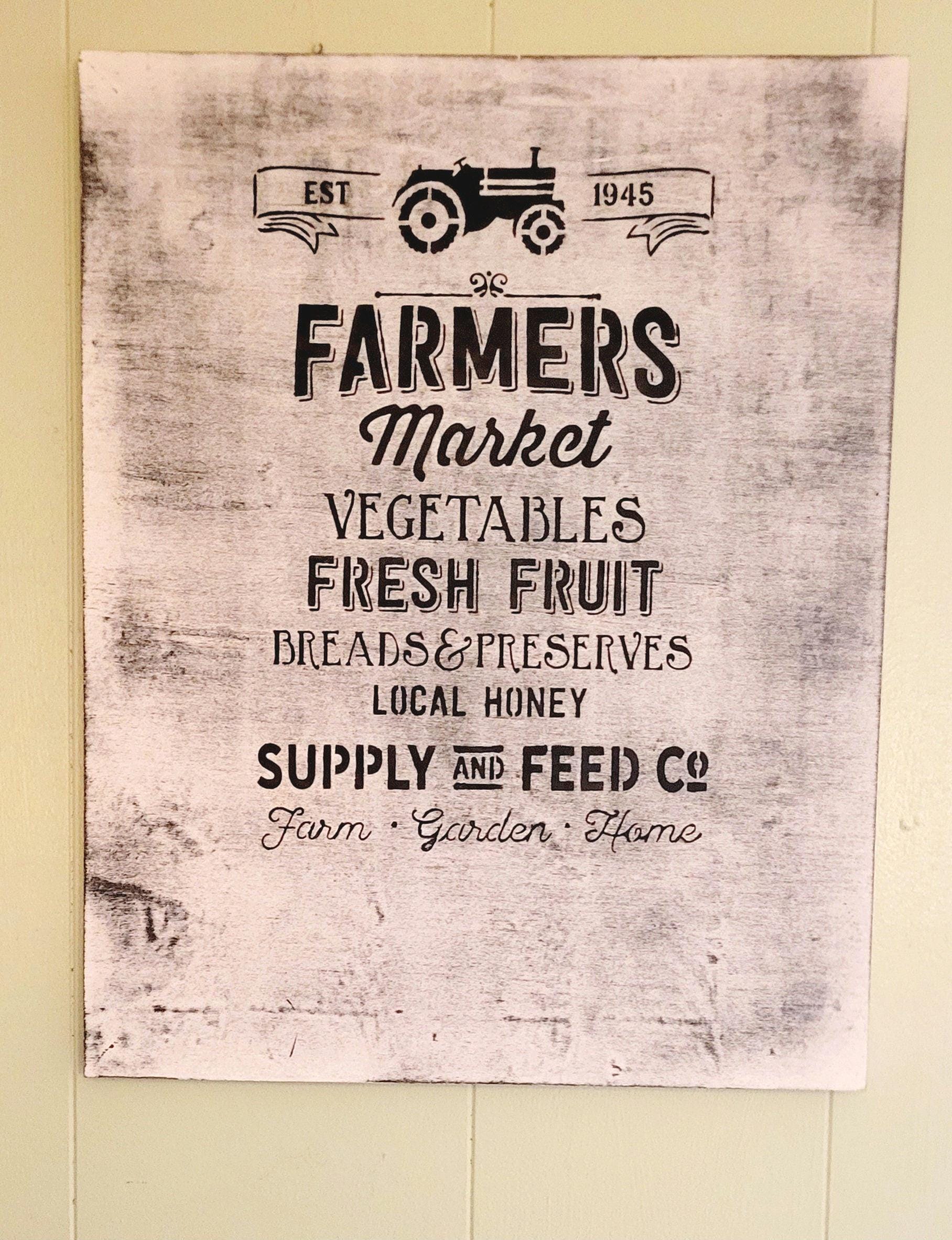 Farmhouse Farmer's Market wood sign, wall decor, wall hanging, gift, rustic, rustic decor, 16x20"
