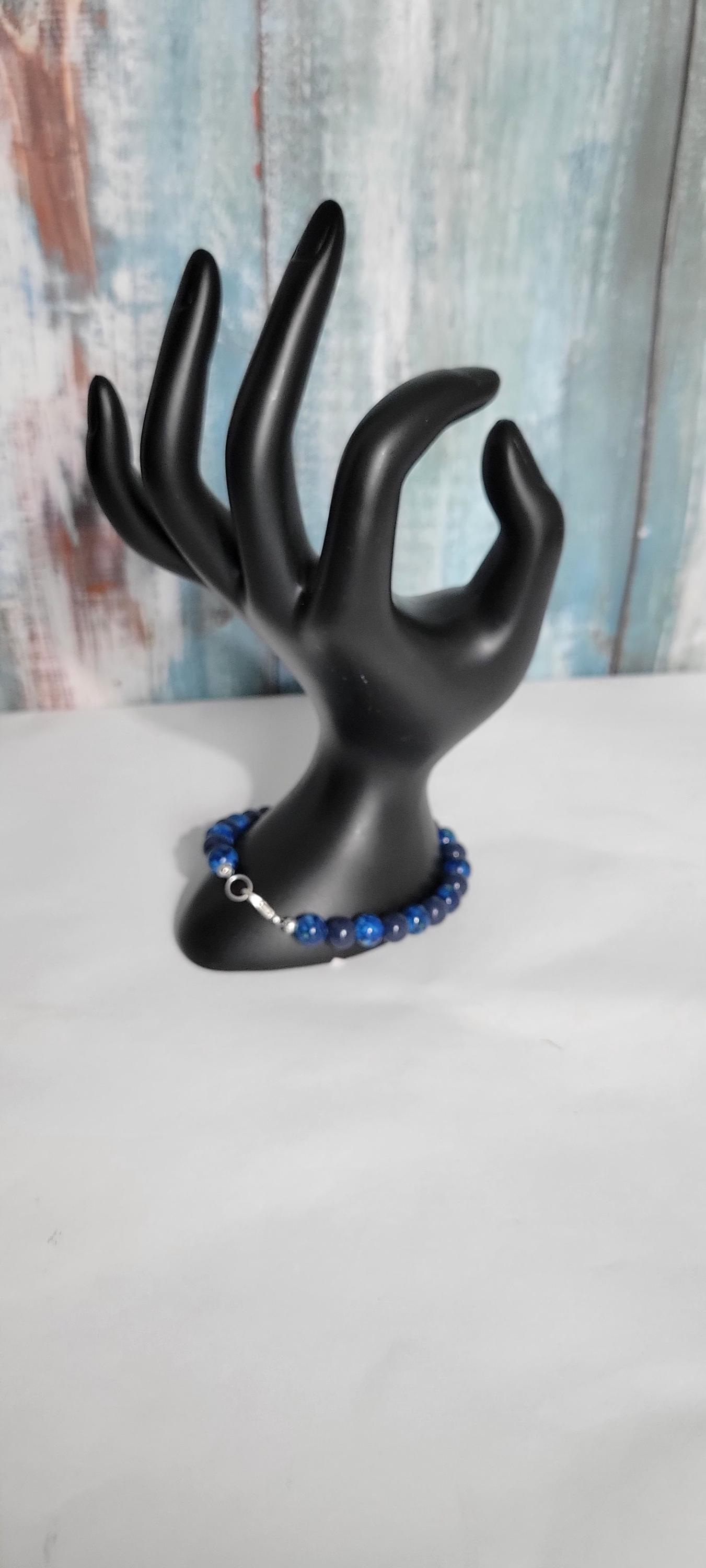 Hand crafted acrylic and glass beaded bracelet - Thumbnail 2