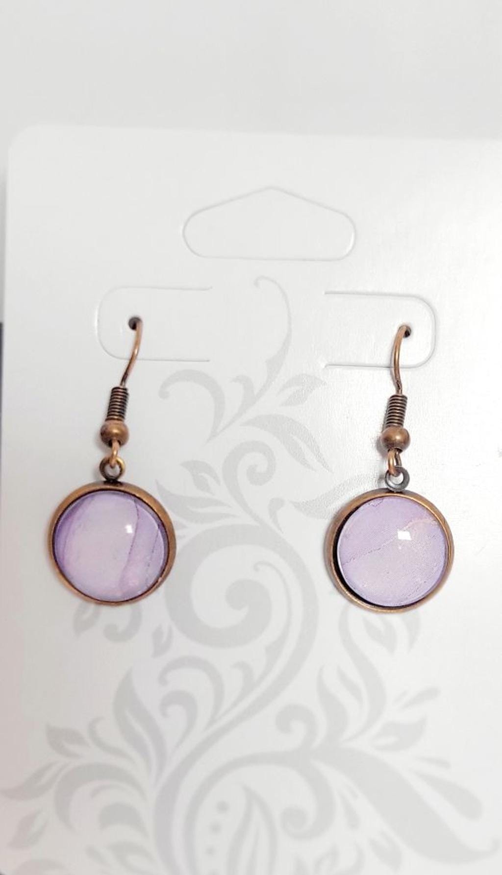 Artisanal marbled dangle drop earrings