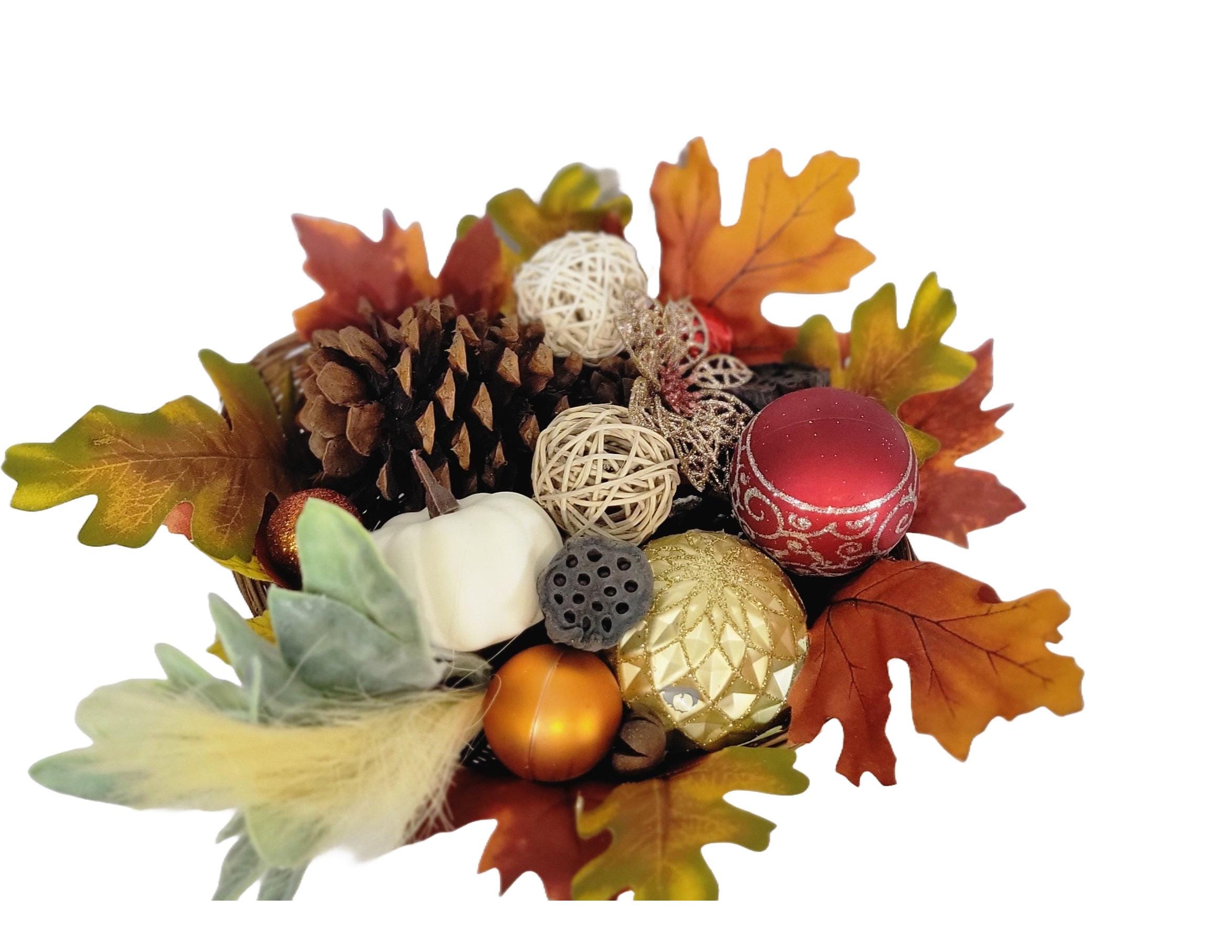 Handcrafted Festive Autumn Decorative Basket table decor centerpiece - Thumbnail 4