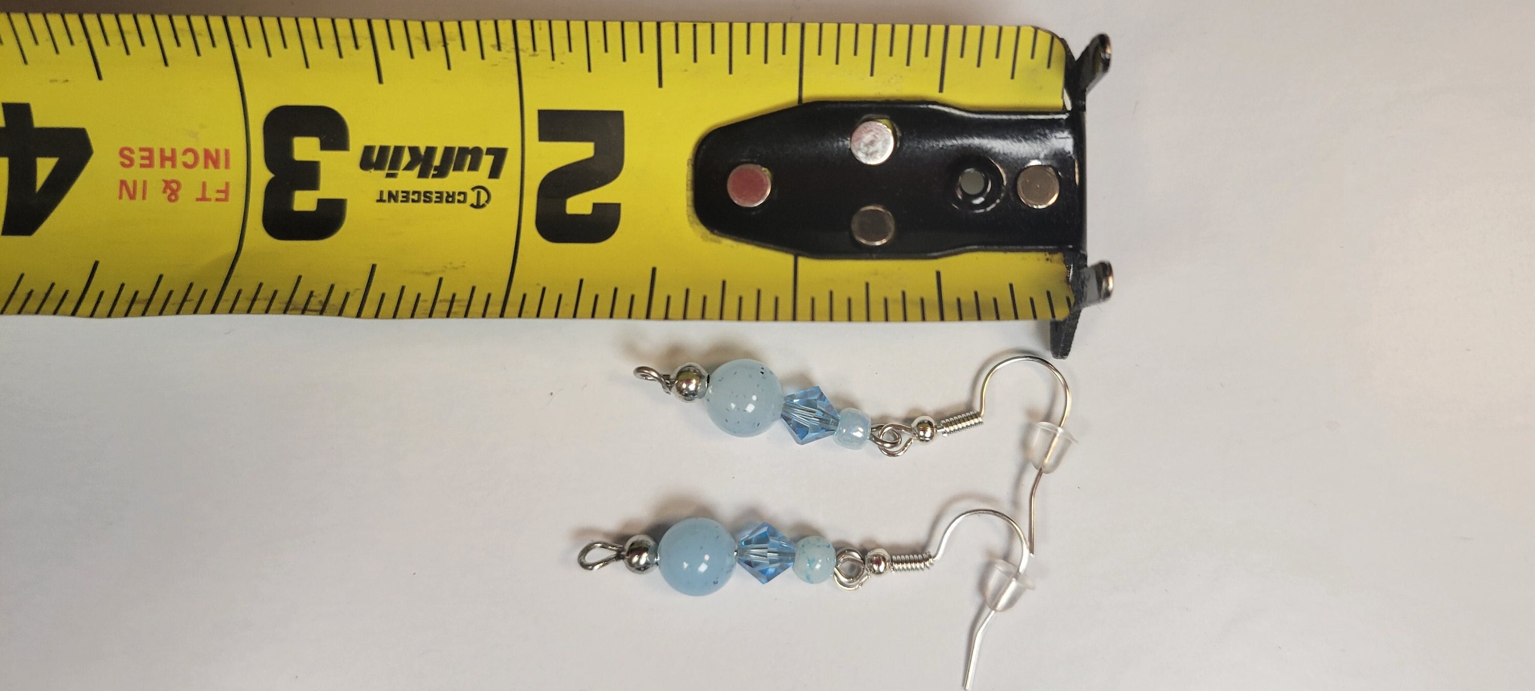 Glass bead hook drop pierced earrings - Thumbnail 4