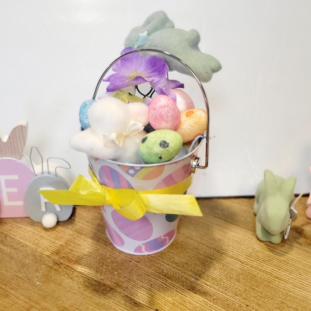 Easter Egg and Flower Table Home Decor Bucket - Thumbnail 7