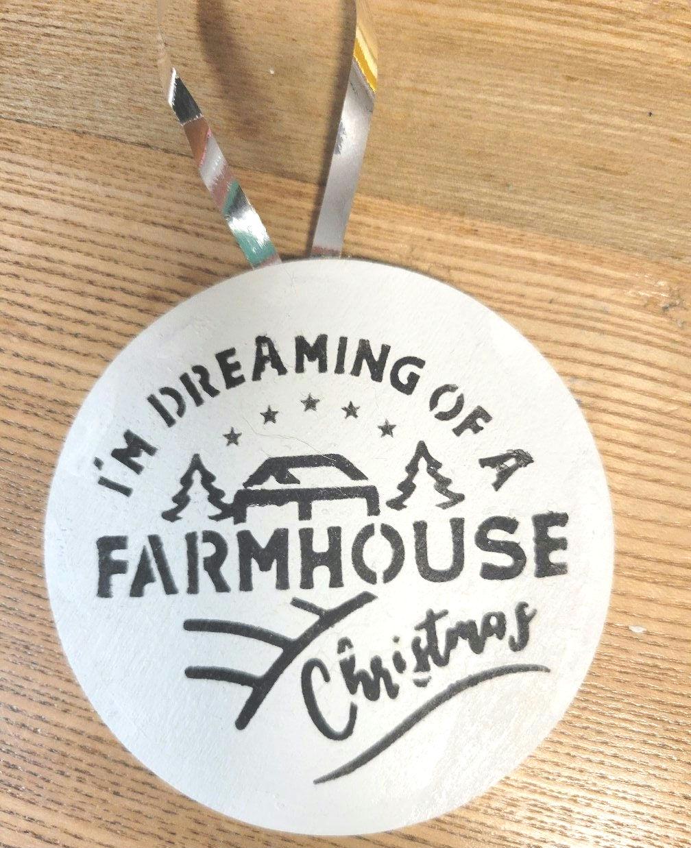 Handpainted Christmas ornaments 3" wood discs - Thumbnail 2