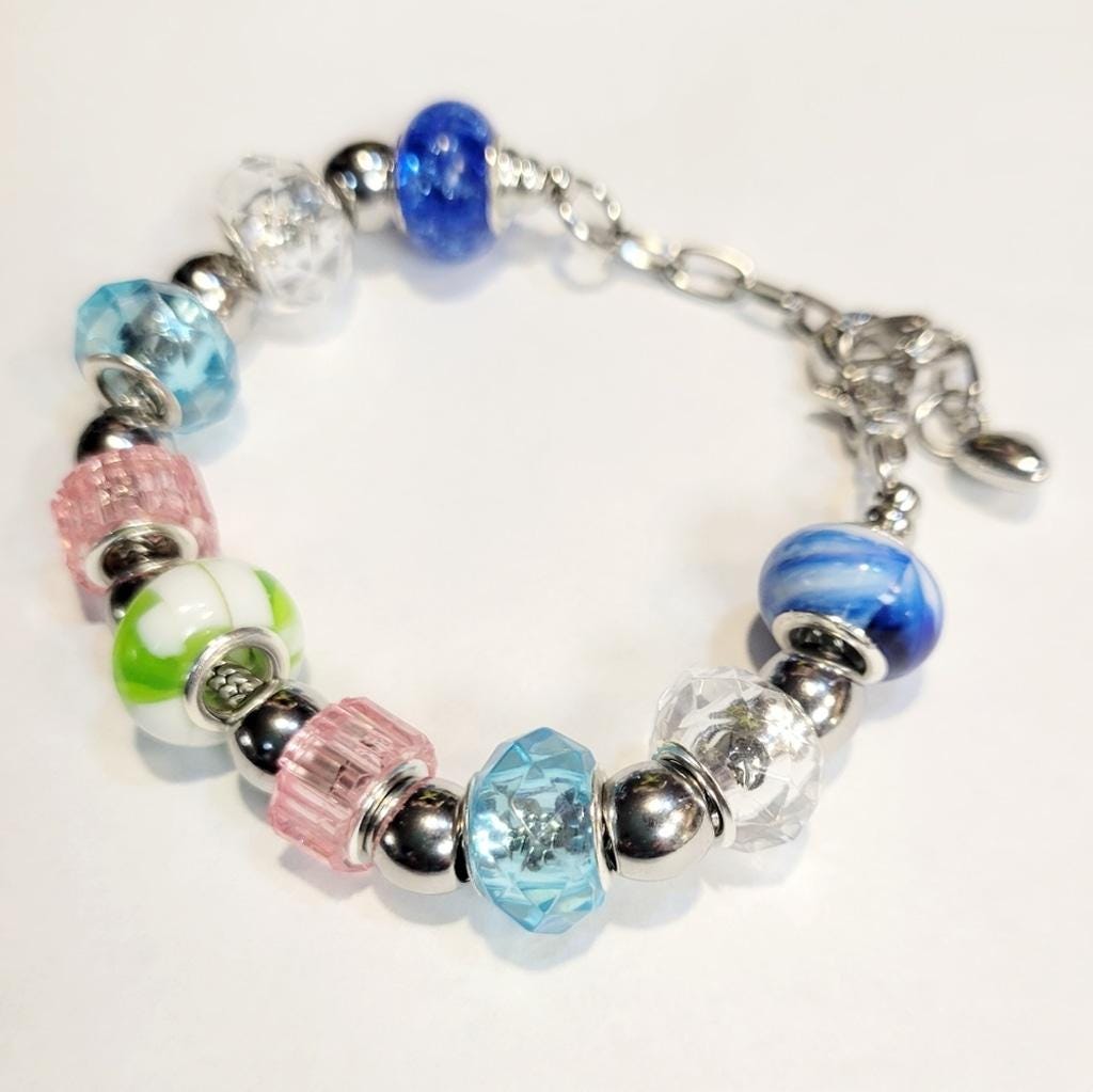 European Style Beaded Bracelet 7" - Thumbnail 4
