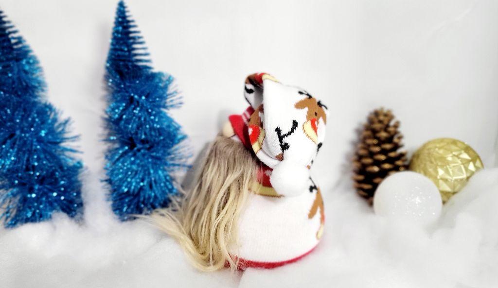 Christmas sock gnome with  reindeer hand crafted - Thumbnail 4