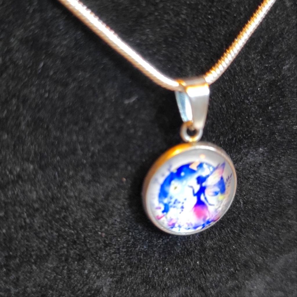 Hand crafted Fairy pendant necklace on 925 Sterling Silver chain - Thumbnail 2