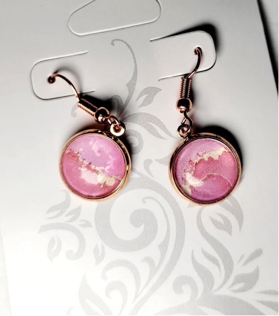 Artisanal marbled dangle drop earrings