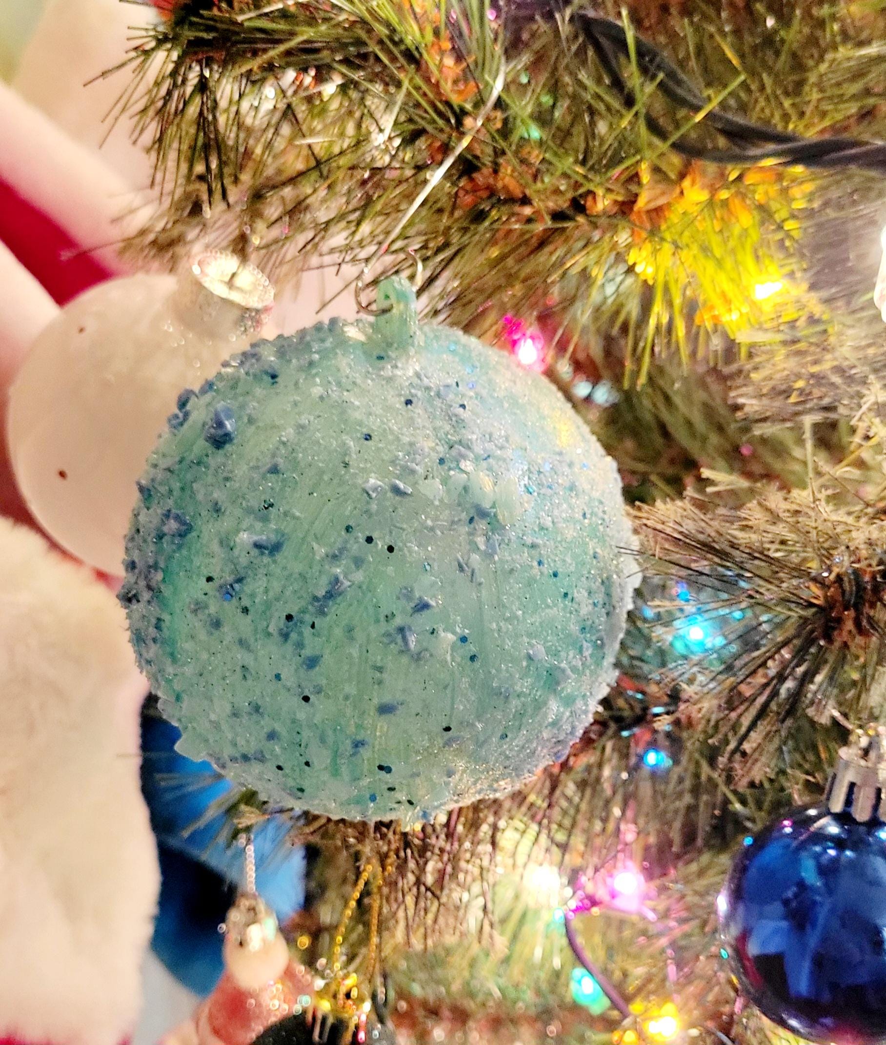 Shattered glass shatterproof ball ornaments with bells - Thumbnail 7