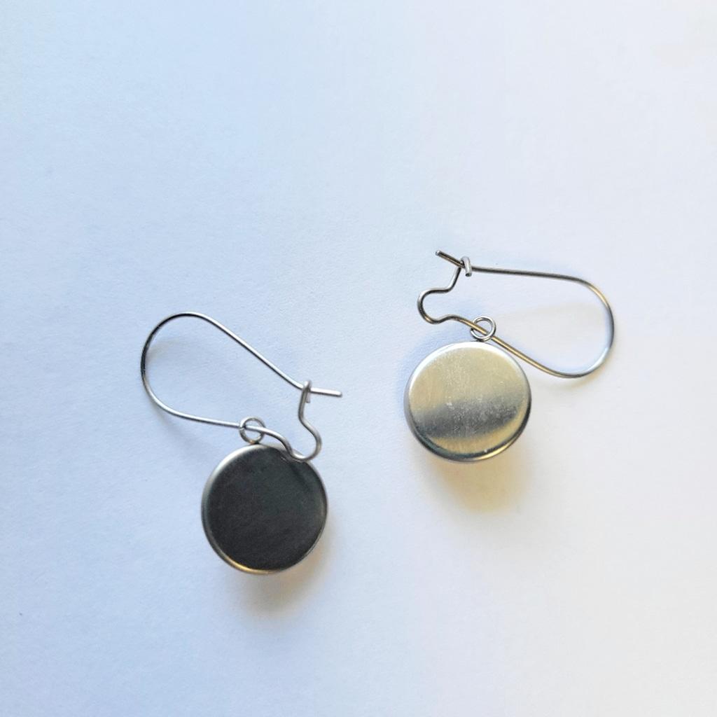 Elegant Blue and Silver Abstract Bubble Earrings - Thumbnail 4