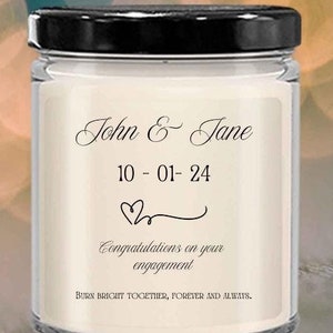 Personalized Engagement Gift, Engagement Gifts for Friends, Engagement Gift for Couple Unique, Engagement Candle, Engaged Couple Gift