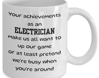 Electrician Coffee Mug, Funny Gift for Him or Her