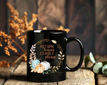 Herbstlaub-Familien-Tasse, Erntedank-Geschenk