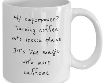 Lehrer Superpower Kaffeebecher, Lesson Plans Like Magic