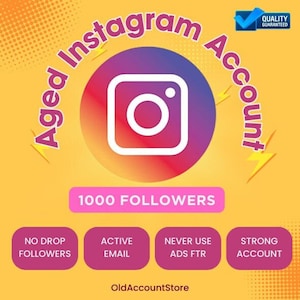 1K Followers AGED INSTAGRAM ACCOUNT Year 2013-2020 (No Drop & Guaranteed)